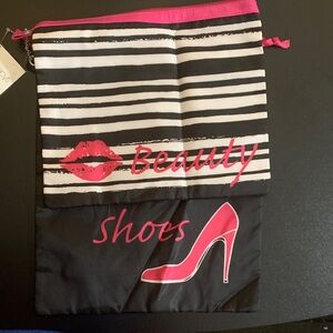 Beauty bag and Shoe bag (NWT) 🖤🩷🤍